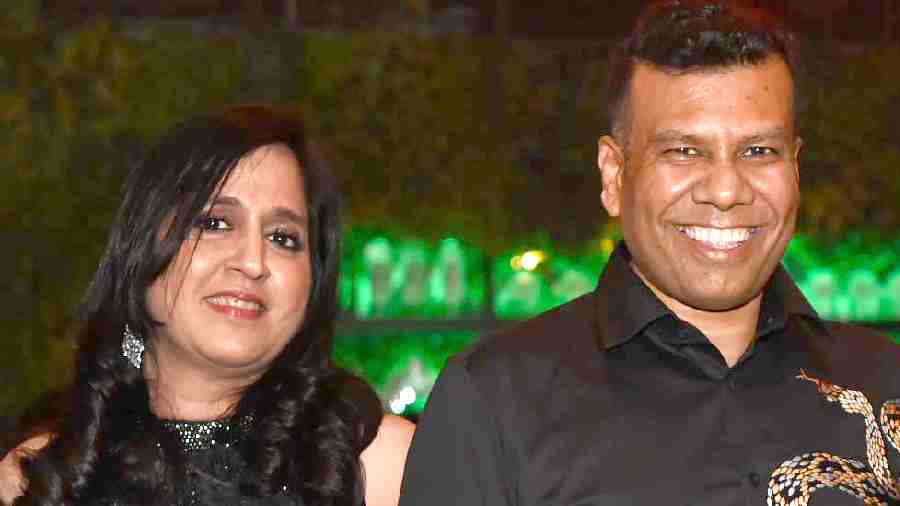 Owner Abhishek Kajaria with wife Suman