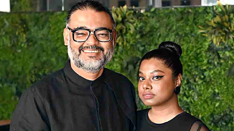 Swarup Dutta, who’s behind the chic interior of the rooftop lounge, with Megha