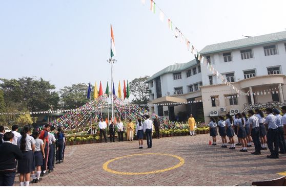 Flag unfurling at the campus 