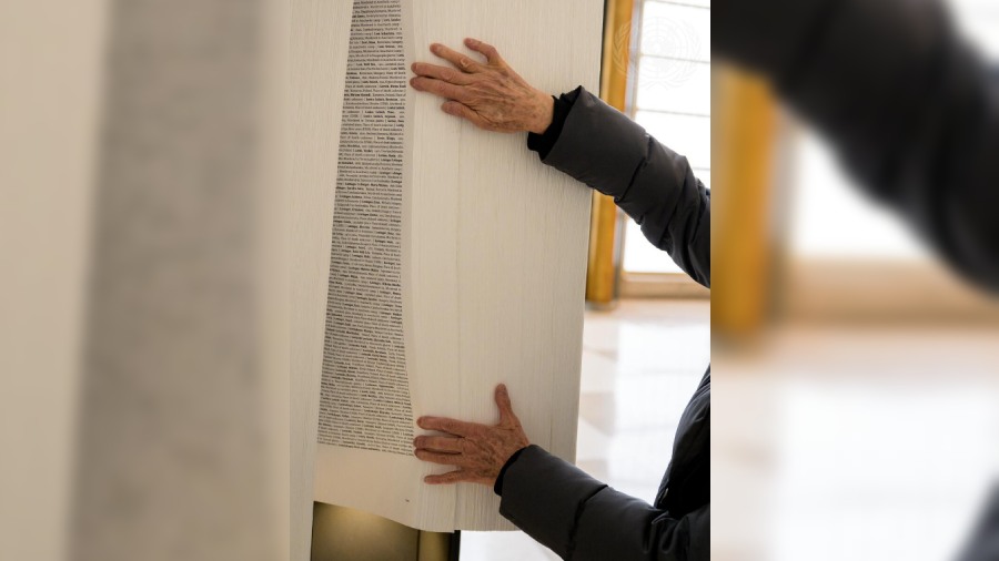 The 'Book of Names' at the United Nations contains names of millions of Nazi victims, gives millions perished in the Holocaust an everlasting name. The book was showcased as an exhibit at UN headquarters. 