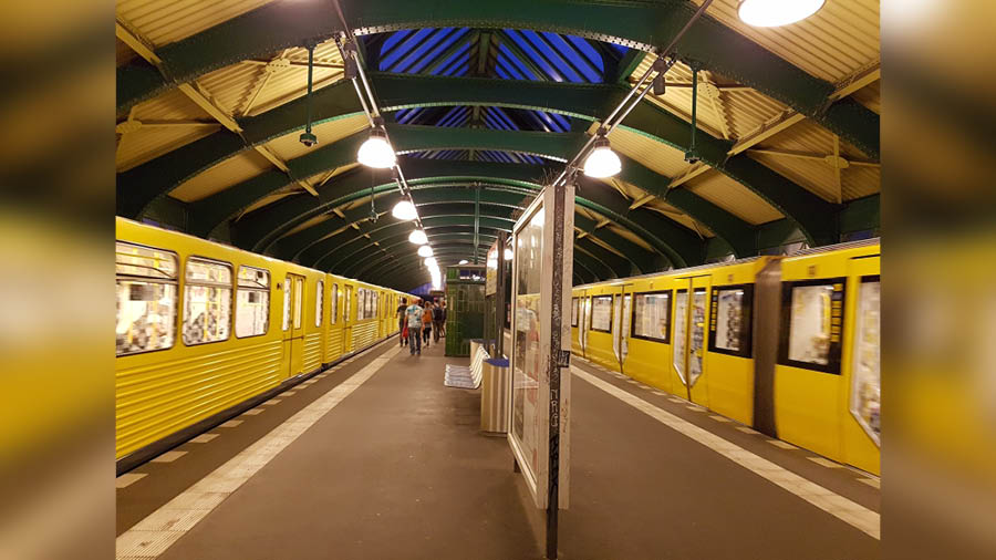 The underground train network or U-Bahn (in picture) along with the overground S-Bahn connected Berlin’s two sides and was used by locals to travel to and from work and home
