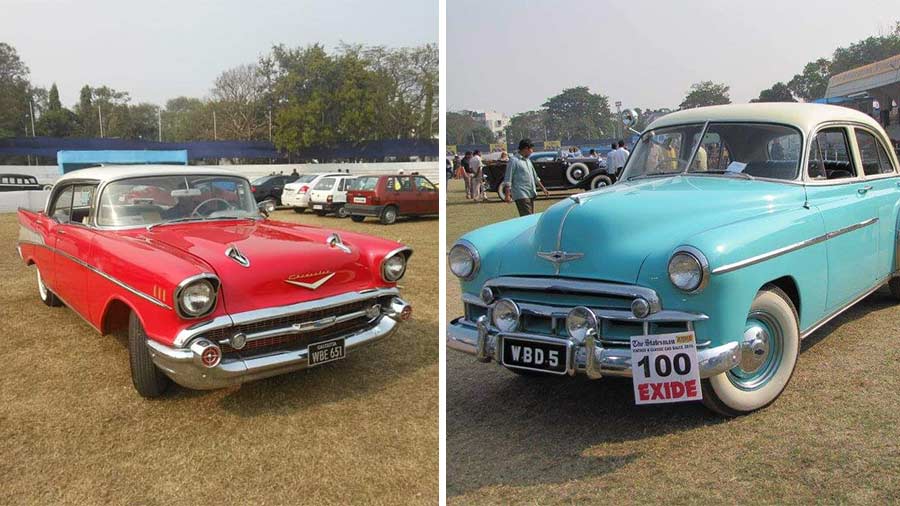 A Chevrolet Bel Air and a Chevrolet Styleline, belonging to the same family