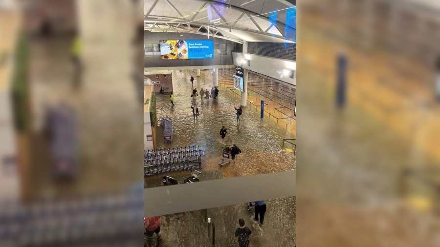 Flooding at the Auckland airport led to flights cancellations at several terminals at the city's airport, which is the largest in New Zealand. Runways and terminals were filled with ankle-deep water.