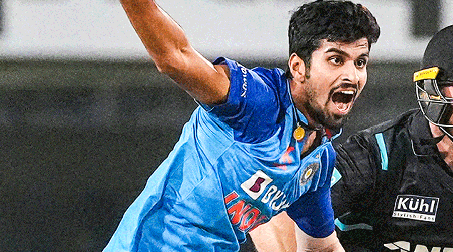 Washington Sundar during the first T20I against New Zealand in Ranchi on Friday.