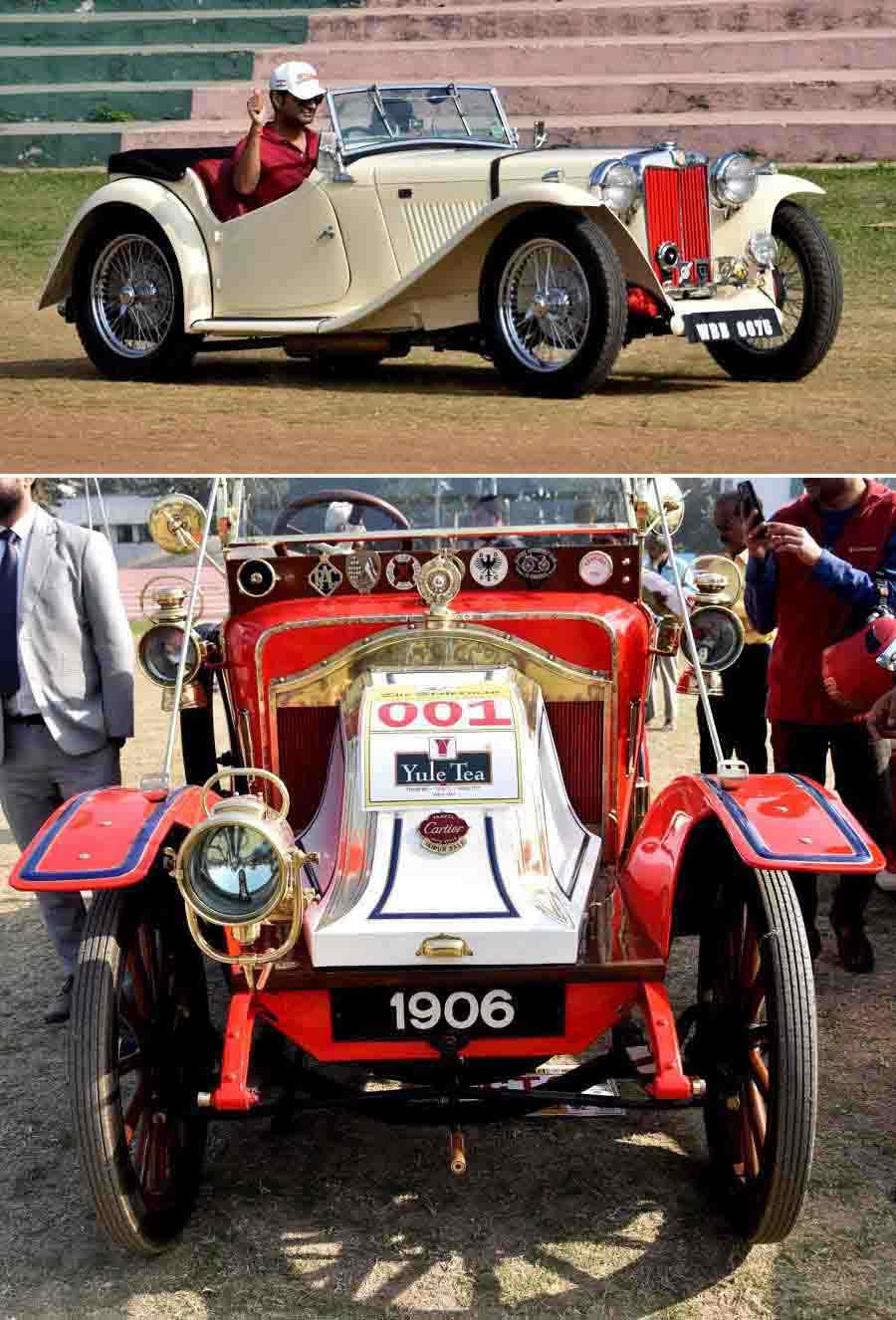 Vintage cars on display at the 52nd Vintage & Classic Car Rally at Fort William Stadium, Kolkata, on January 29