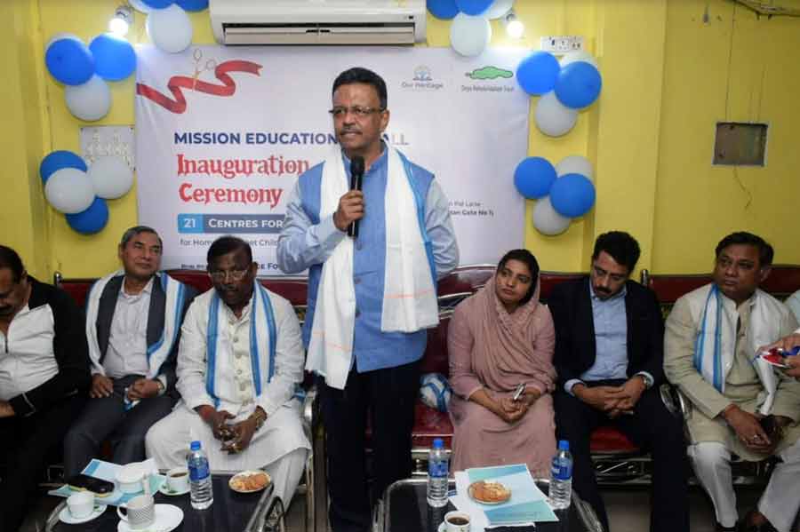 Firhad Hakim, Kolkata mayor and West Bengal minister of urban development and municipal affairs and housing, at a programme on Mission Education For All, run by Heritage Foundation with Daya Rehabilitation on January 28