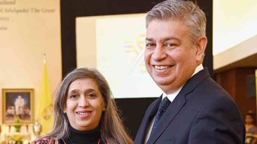 Vijay Dewan, managing director, The Park Hotels, with wife Sonia