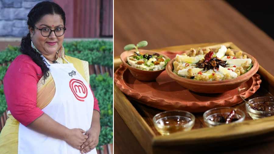 The dish that won Dyuti the apron was a version of Bengali phyanebhaat or congee 