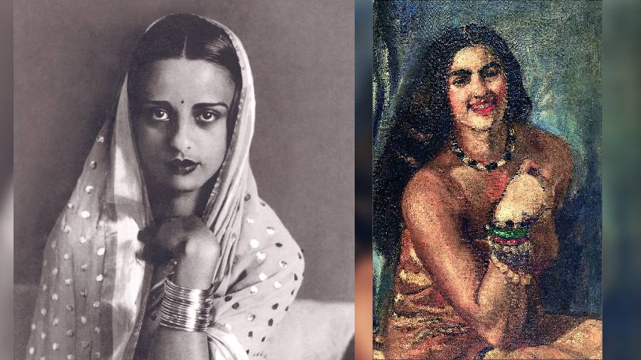 Sher-Gil has done several self portraits, each having different moods and tones to it. Her paintings are celebrated for having a larger than life depiction. 