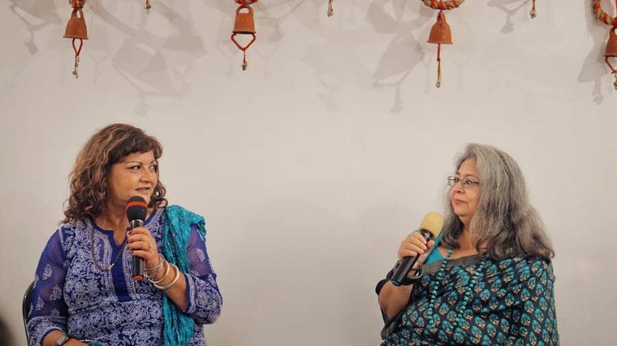Anjum Katyal (right), author, editor and festival director at The Creative Arts Academy moderated the event