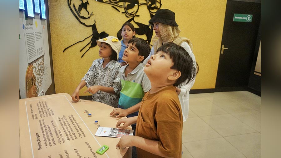The children browse through the exhibits at the museum