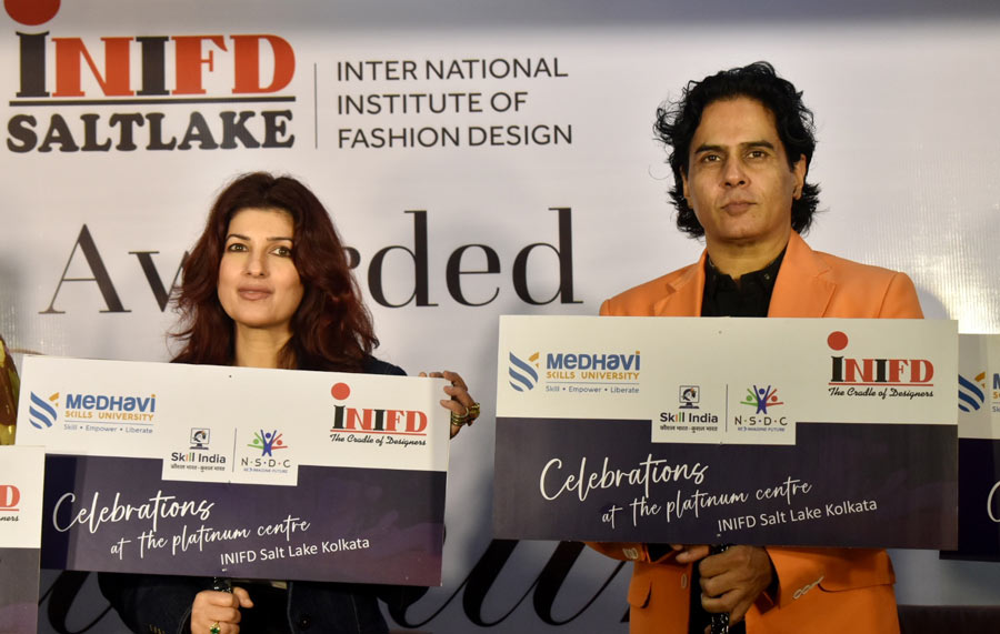 Actors Twinkle Khanna and Aman Verma were in Kolkata to hail INIFD’s efforts on becoming the 'Only Platinum Centre' in India  