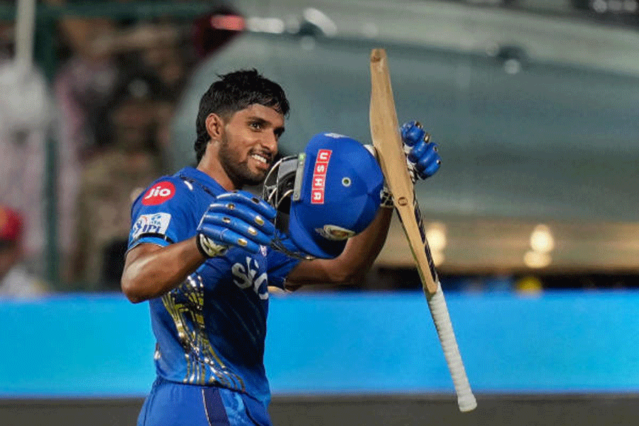 Tilak Varma during his stint with Mumbai Indians this year.