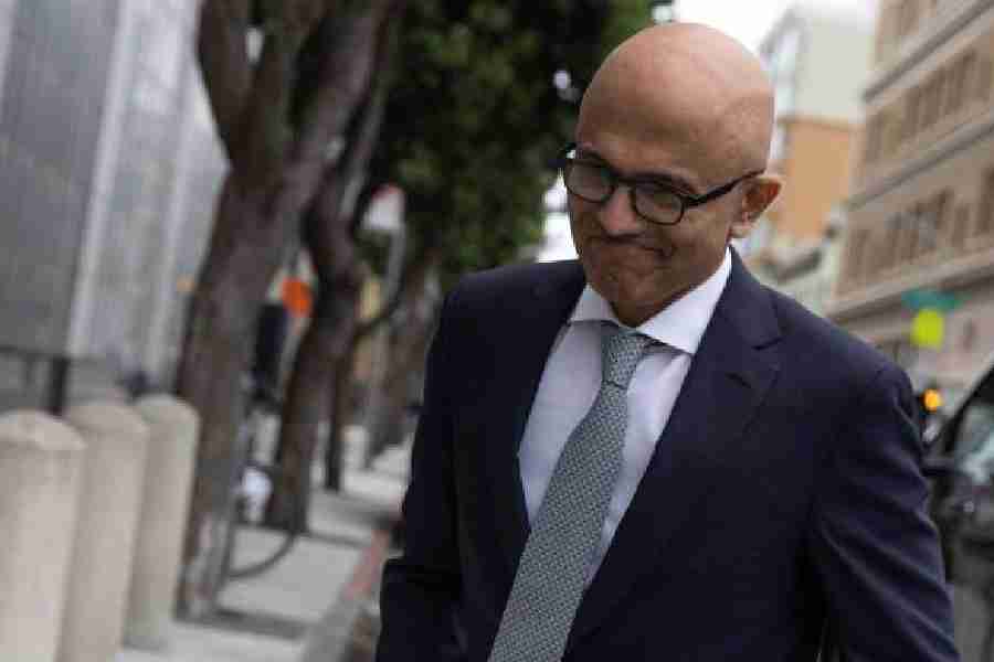 Microsoft chief executive officer Satya Nadella arrives to testify at the northern district of California during a trial between FTC and Microsoft on June 28