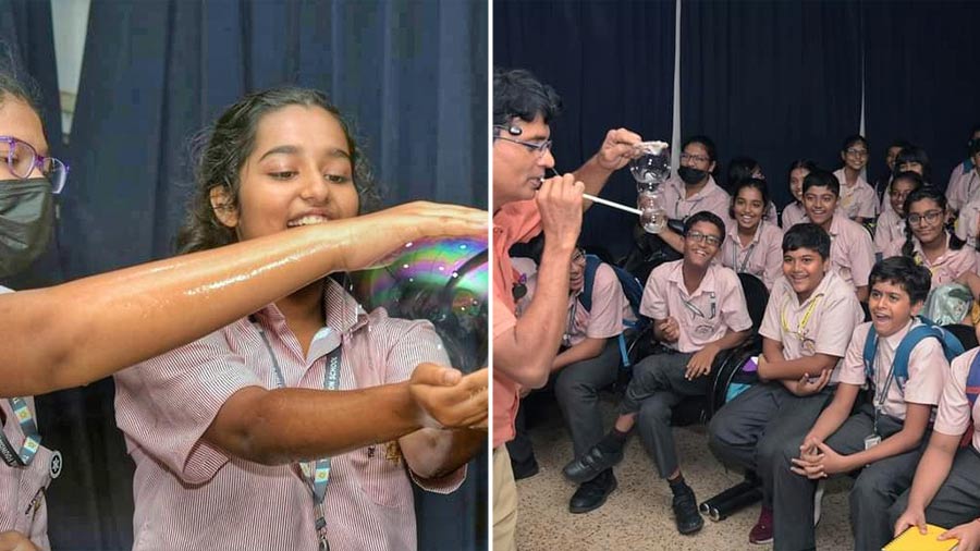  A science demonstration was held at the Birla Industrial and Technological Museum (BITM) on Friday for students of The Future Foundation School and South City International School. Birla Industrial & Technological Museum (BITM) in Kolkata, the first science museum in the country under the National Council of Science Museums (NCSM), Ministry of Culture, Govt. of India, is engaged in popularising and promoting science especially among the youth through various interactive models, exhibitions, educational programmes and activities throughout the year   