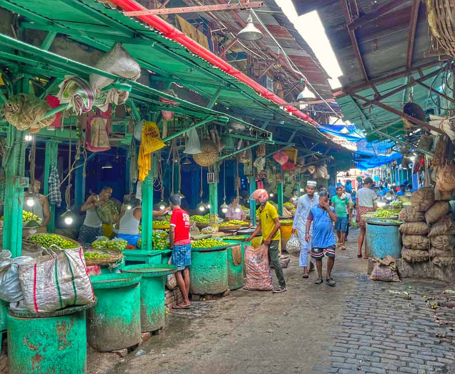 Kolay market in Sealdah wore a deserted look owing to the panchayat elections in West Bengal on Saturday