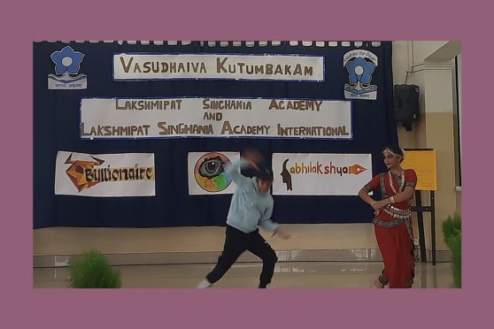 Students participating in RHYTHM with a fusion of Odissi, Freestyle and Hip Hop dance form 