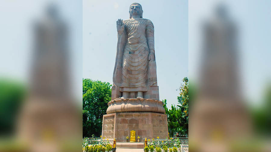 The giant standing Buddha statue, which is 86-feet tall
