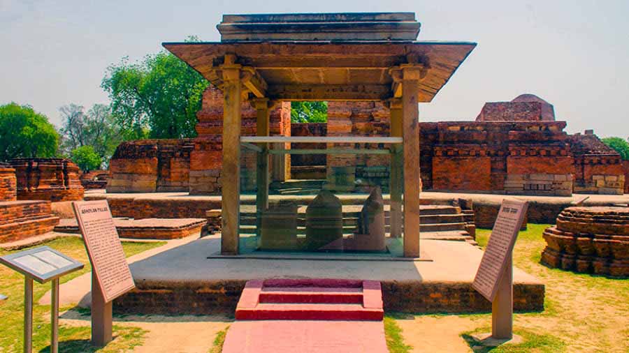 Ashokan Pillar at the main archaeological site of Sarnath