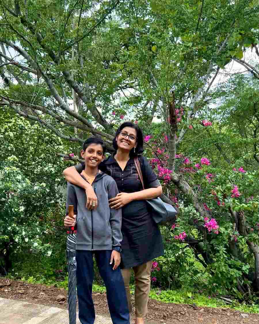 Actress Nandita Das uploaded this photograph on her Instagram handle with the caption ‘My blissful time with my son. Close to nature and calm. No honking or phone beeping. Just the bird songs and the cheerful chatter of the children. Can’t show more as consent of kids and their parents is imperative if they are to be captured. Trees and flowers don’t care if they are photographed or not. No consent needed there. Or so I think. #sahyadrischool #nature’