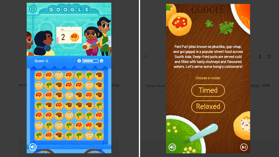 Google Doodle celebrates Indian street food 'pani puri' with an