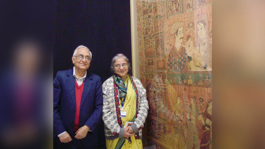 Professor Asok Kumar Das with his wife, who is a textiles expert