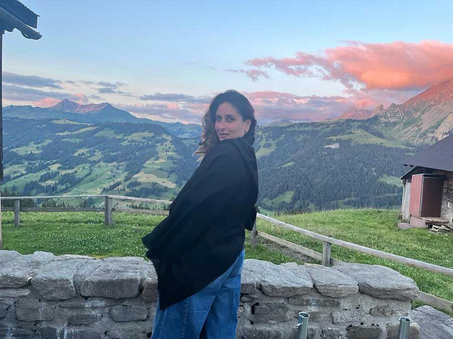 Gina Rozner, who Kareena calls her “dear friend”, captured the actress standing in front of a picturesque mountain range in the countryside. “Lovely evening. Happy to be the ‘official photographer’,” Rozner commented on the photo that Kareena shared on her Instagram.