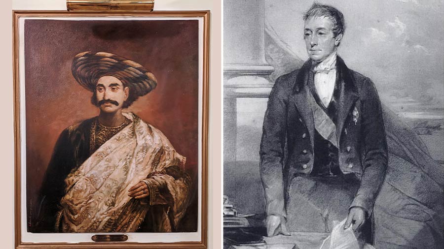  Dwarkanath Tagore and (right) Governor General Lord Auckland 