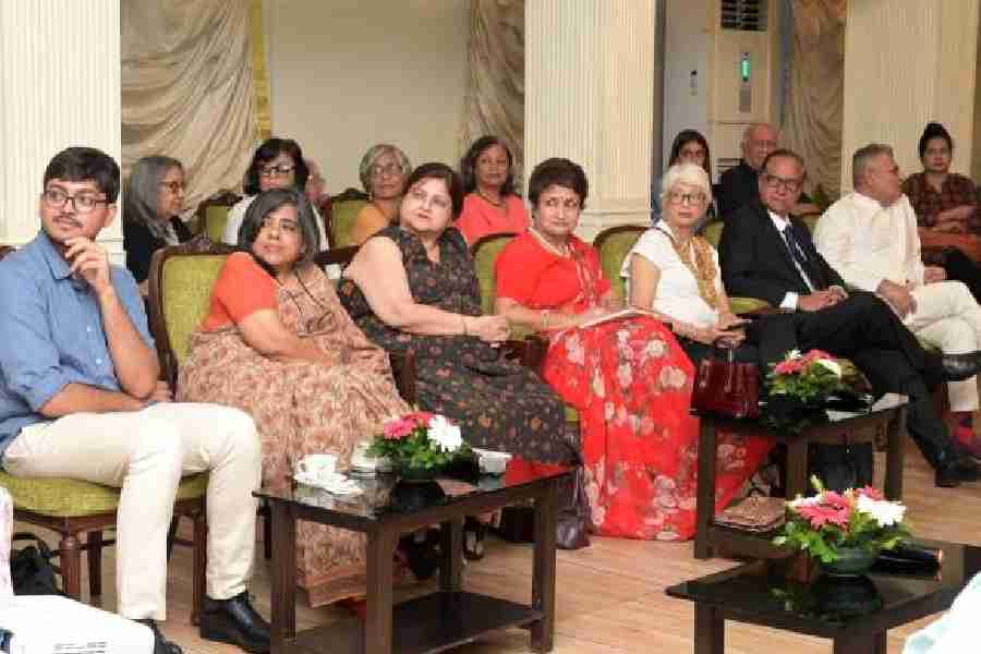 Members and guests at the book club meet