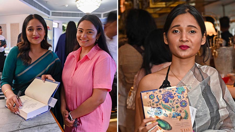 Aanchal was thronged by readers after the chat. (Left) ‘It was an amazing conversation, and the questions were so thoughtfully curated. The book is beautiful, it reads like poetry and feels like magic,’ said Sohini Sarkar, business development head at The Jurni. (Right) Rhitama Basak, a doctoral student of Islam, Society and Culture at Brown University, expressed her excitement after getting her hands on Aanchal’s new book. ‘I loved how she talked about collective memory, and the realisation that we are a people divided,’ she said