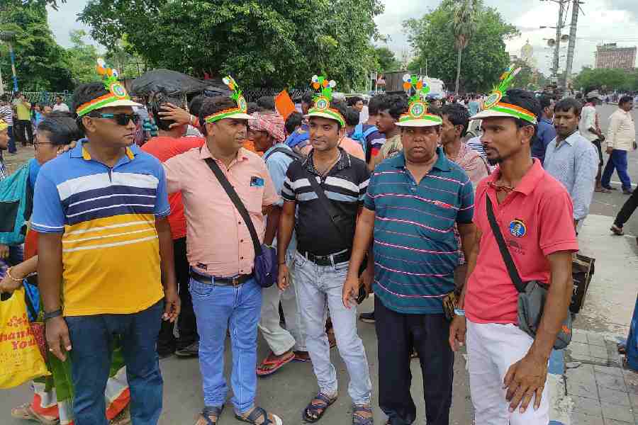 Noor Ansari, second from left, with his team from Purulia.