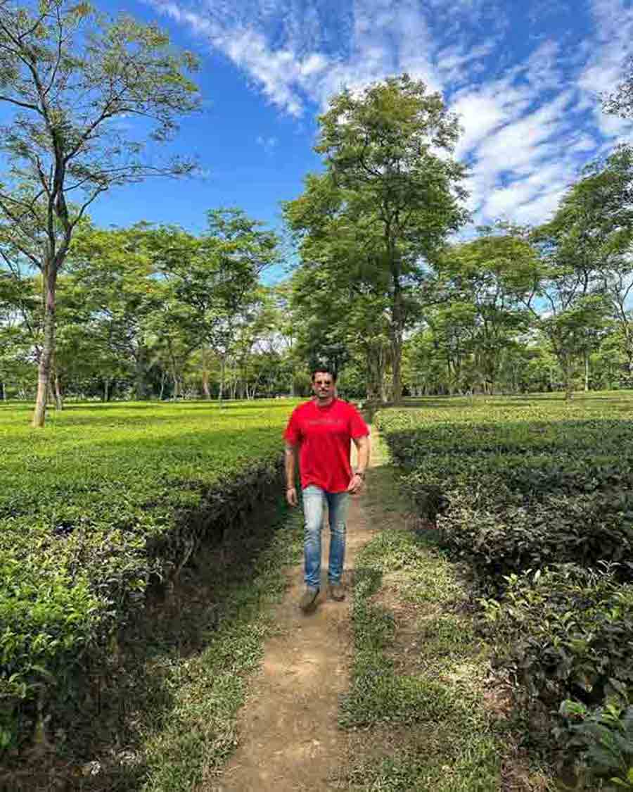Actor Rishi Kaushik uploaded this photograph on his Instagram handle with the caption: How green my valley is 🌿☘️🍀🌱🌴 #instapic #instashare #teagarden #assam