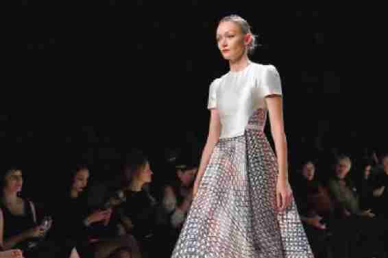 A model walks the runway at the Bibhu Mohapatra show during the Mercedes-Benz Fashion Days Zurich 2014