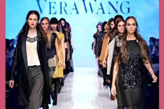 Models showcase designs on the catwalk by Vera Wang during the inaugural Mastercard Luxury Week Hong Kong