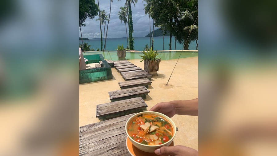 The Tom Yum Goong the author had for her first lunch 