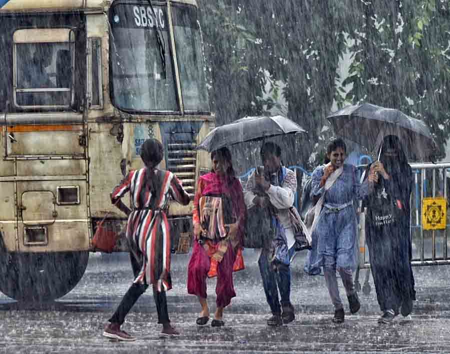 The city experienced sporadic showers on Monday afternoon after a sunny morning