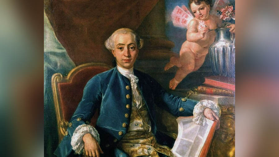 An 18th-century painting of Giacomo Casanova