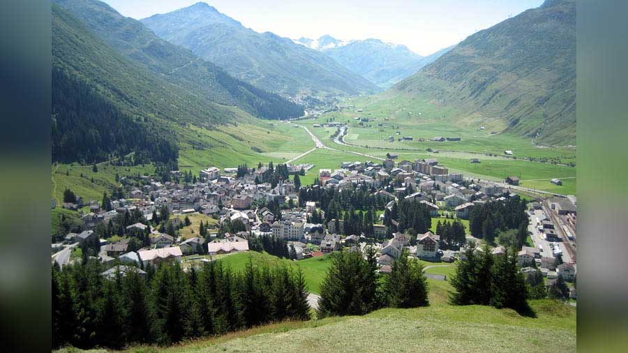The idyllic mountain village of Andermatt