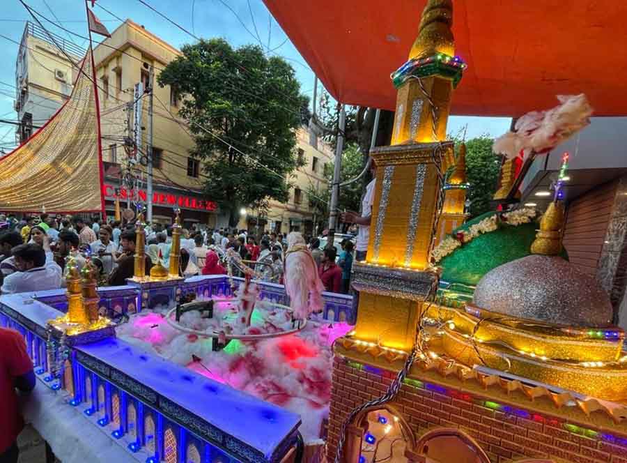 A procession for Muharram was held on Friday on Rafi Ahmed Kidwai Road 