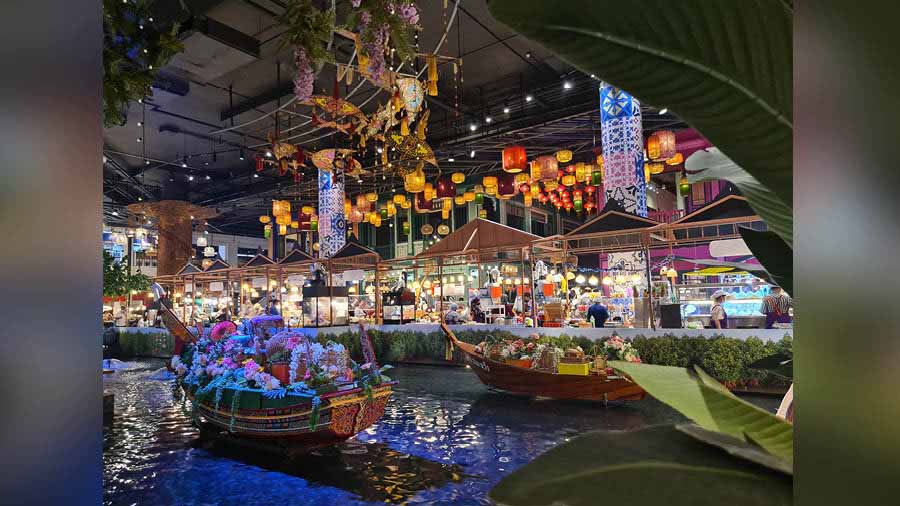 Icon Siam’s food court in the basement has hundreds of food stalls, including an artificial floating market