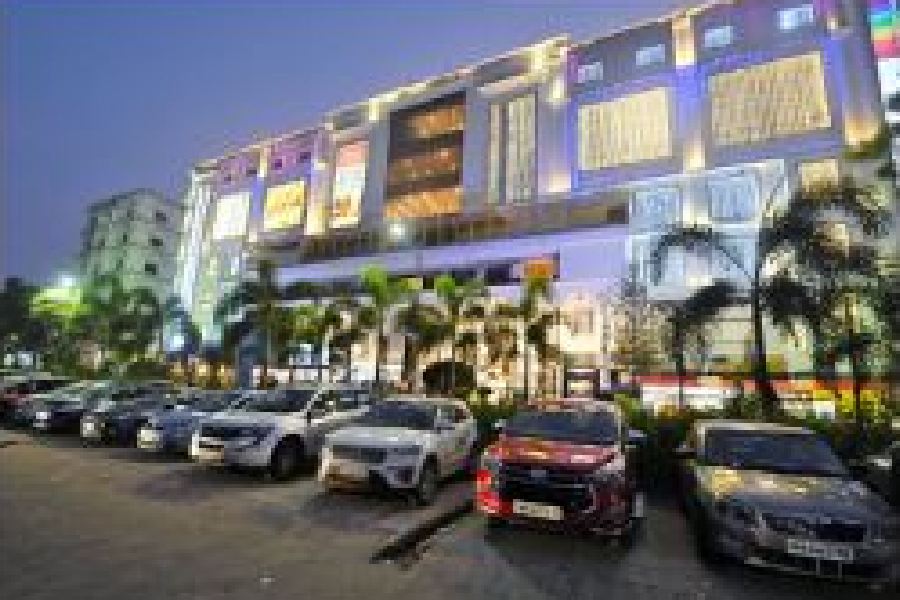 File picture of cars parked in front of Axis Mall in New Town