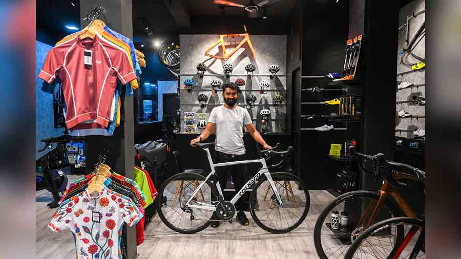 The store is managed by ultra-cyclist Rahul Paul
