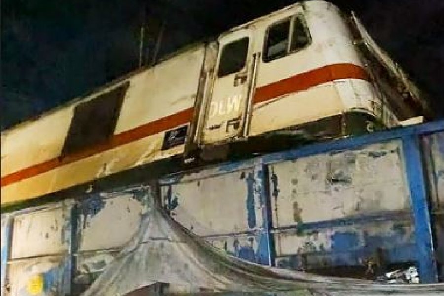 The Coromandel Express after it met with the accident in Odisha’s Balasore on Friday evening