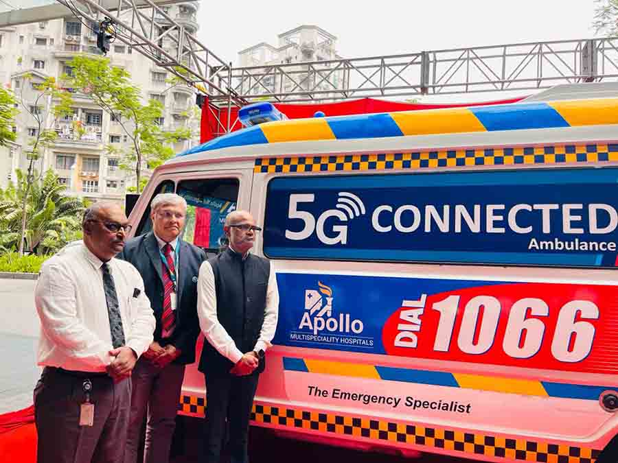 Apollo Multi-speciality Hospitals, Kolkata launched the country’s first comprehensive 5G-connected ambulance service  
