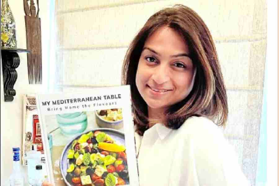 Natasha Celmi with her new book My Mediterranean Table — Bring Home the Flavours