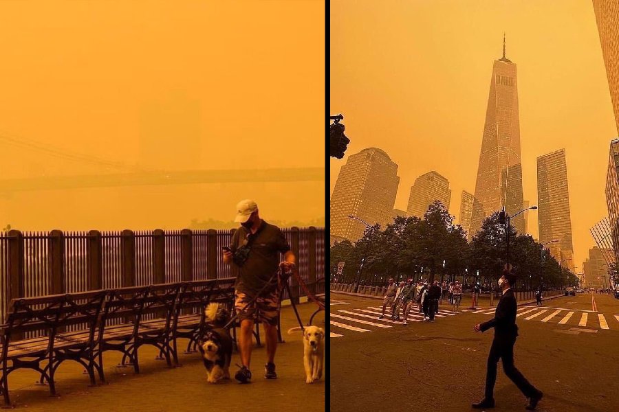 wildfires | New York skyline turns 'orange' from Canada wildfires in US ...