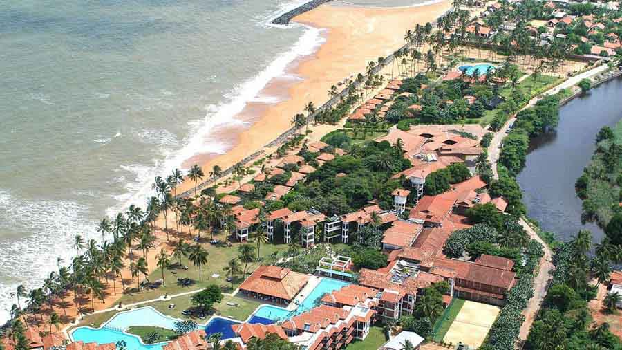 An aerial view of Club Hotel Dolphin in Negombo 