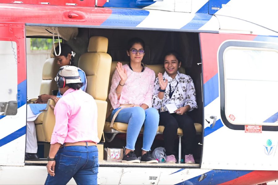 Due to the initiative of Chief Minister Bhupesh Baghel, these children now got an opportunity to enjoy helicopter rides