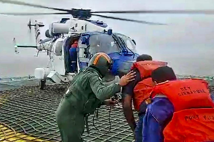 Indian Coast Guard carries out evacuation operation at Okha, Gujarat in preventive measures of severe cyclone ‘Biprajoy’.