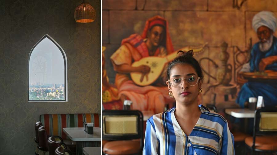 L-R: Dining with a view at Five & Dime, and the restaurant's director Apeksha Lahiri